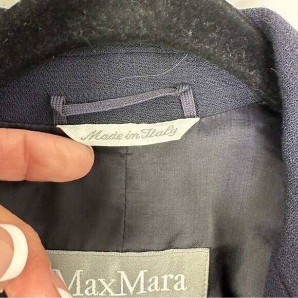 MaxMara Navy Single Breasted Blazer Women’s Size 8 - Picture 7 of 12